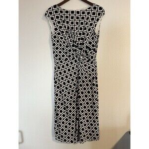 Lauren Ralph Lauren Dress Women's 12 Geometric Print Sheath Fitted Wiggle Jersey